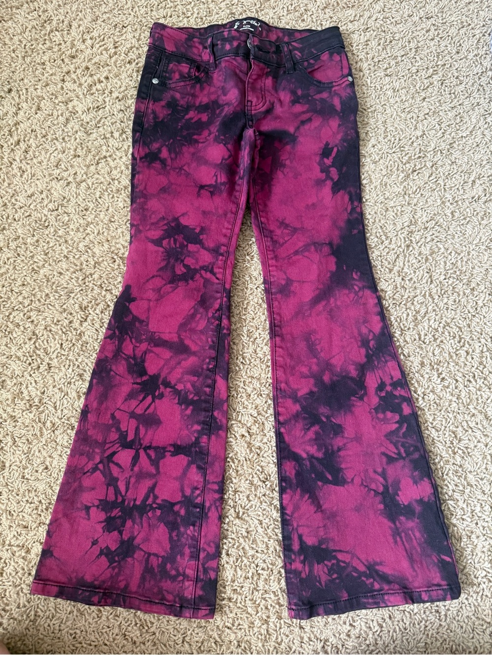art class Pink and Black Tie-Dye Flare Jeans